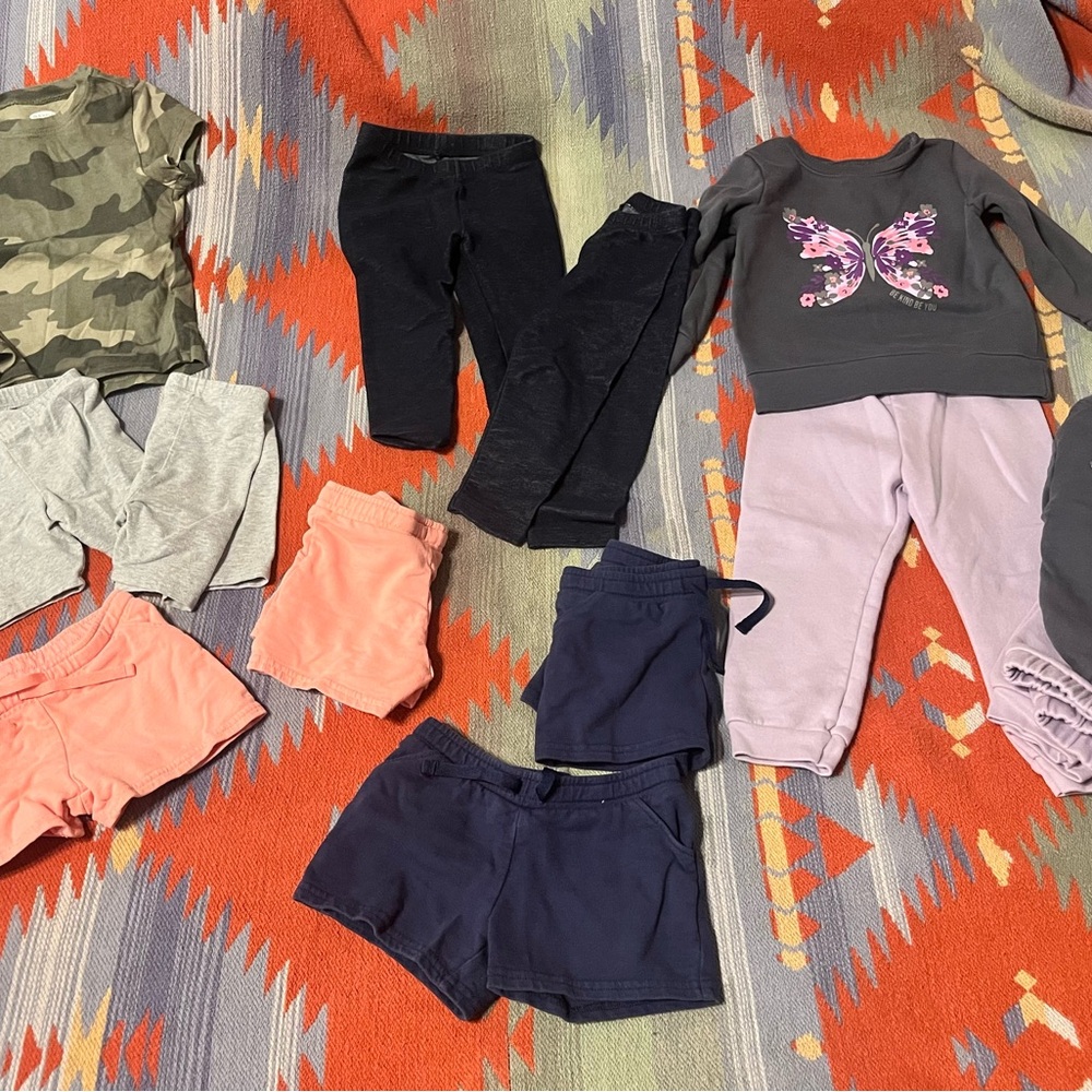 Kids Matching Set with Butterfly Design - Gray and Purple